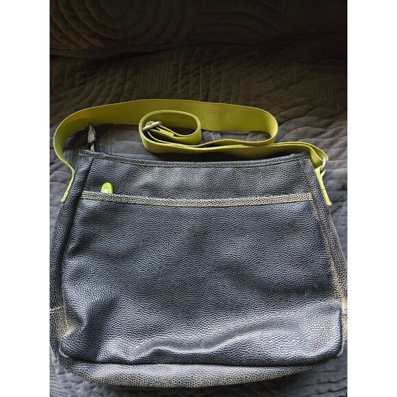 Haiku Womens Green & Gray Crossbody Shoulder Bag With Floral Embroidery - Picture 2 of 6